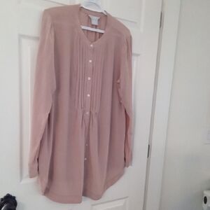 Women's Blush Pink Button-Up Top